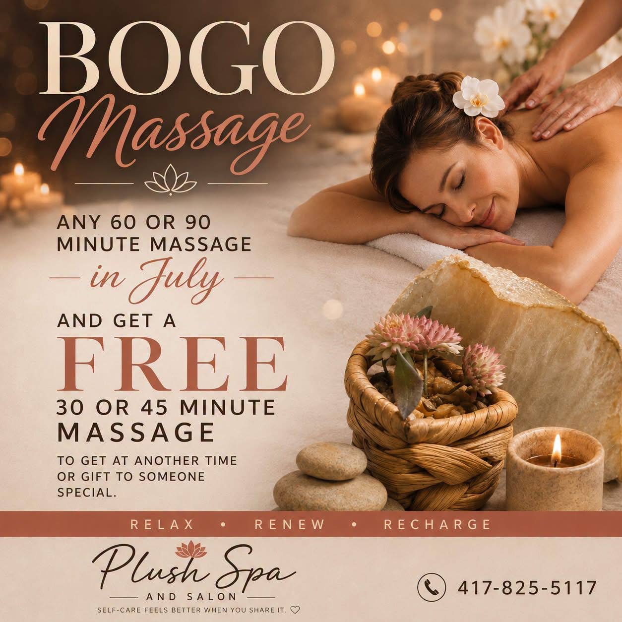 Plush Spa monthly specials